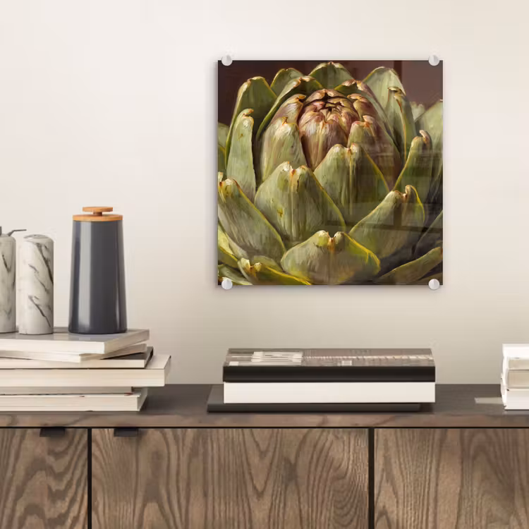 Glass Print - Vegetable - Artichoke - Green - Groente - Artisjok - Groen plexiglas 5mm klein