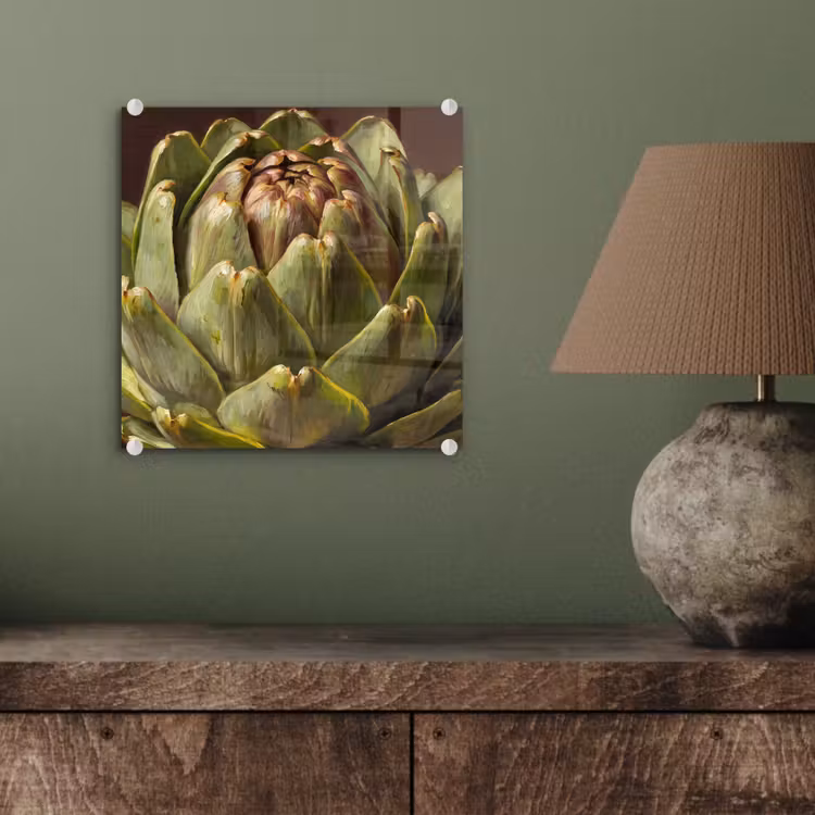 Glass Print - Vegetable - Artichoke - Green - Groente - Artisjok - Groen plexiglas 5mm klein