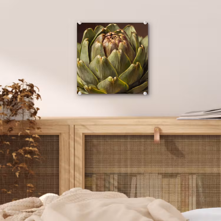 Glass Print - Vegetable - Artichoke - Green - Groente - Artisjok - Groen plexiglas 5mm klein