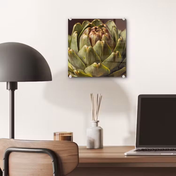 Glass Print - Vegetable - Artichoke - Green - Groente - Artisjok - Groen plexiglas 5mm klein
