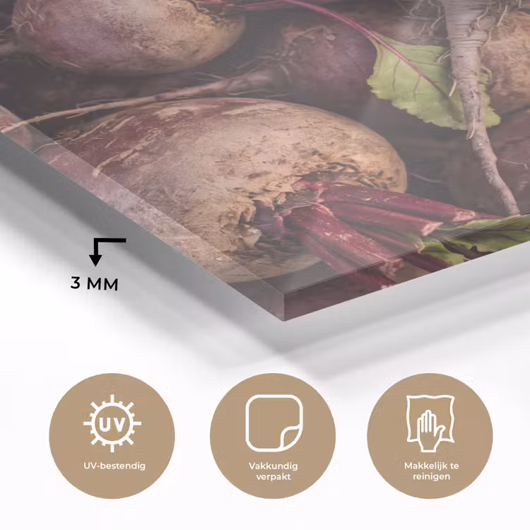 Glass Print - Vegetable - Red - Natural - Groente - Rood - Natuur plexiglas 5mm klein