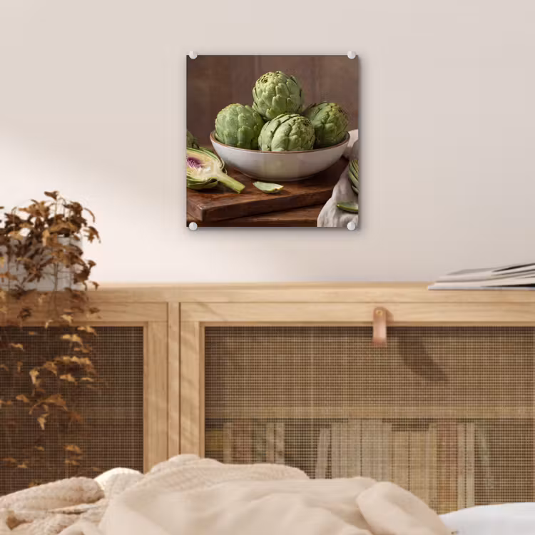 Glass Print - Vegetables - Artichoke - Kitchen - Groenten - Artisjok - Keuken plexiglas 5mm klein