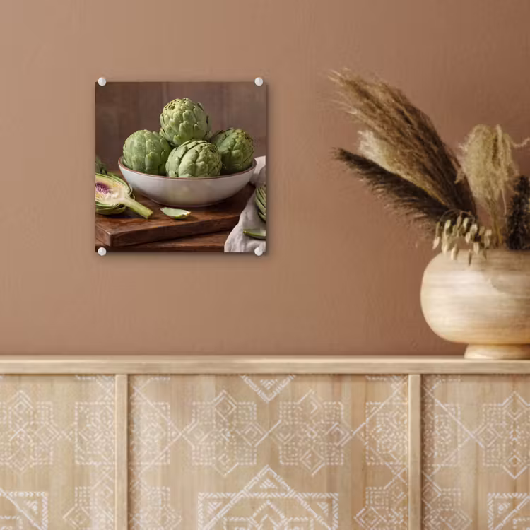 Glass Print - Vegetables - Artichoke - Kitchen - Groenten - Artisjok - Keuken plexiglas 5mm klein