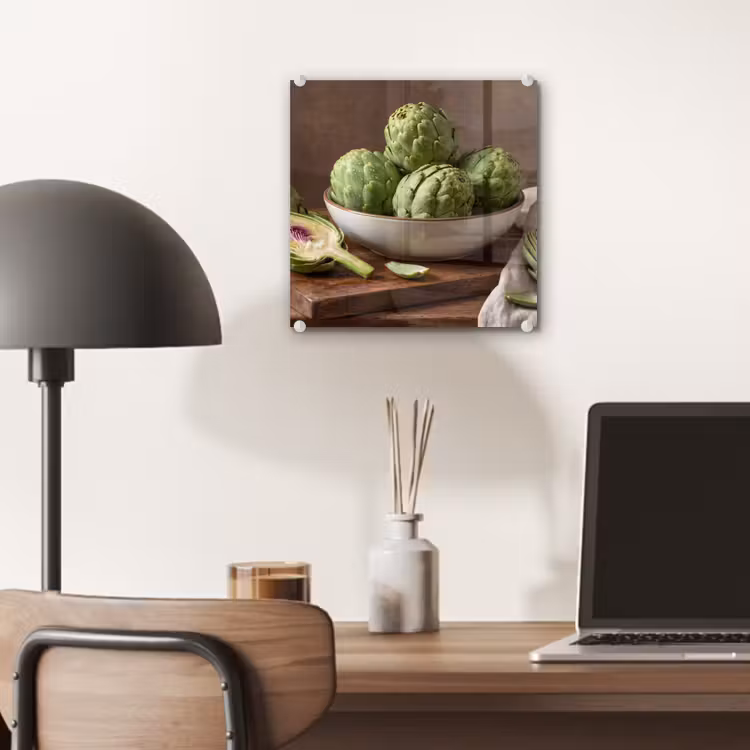 Glass Print - Vegetables - Artichoke - Kitchen - Groenten - Artisjok - Keuken plexiglas 5mm klein