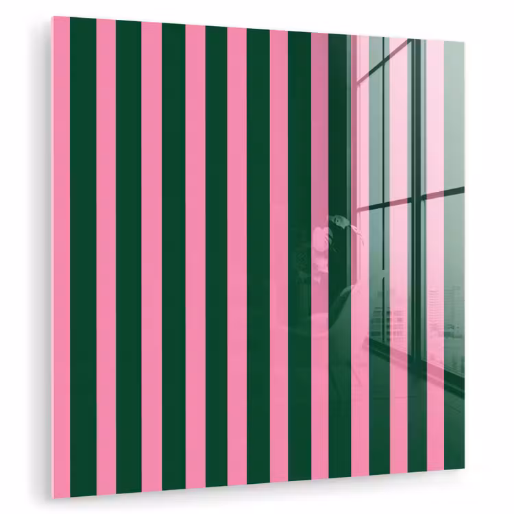 Verticale strepen - Groen - Roze plexiglas 5mm klein 11 -zzzproduct_nieuw