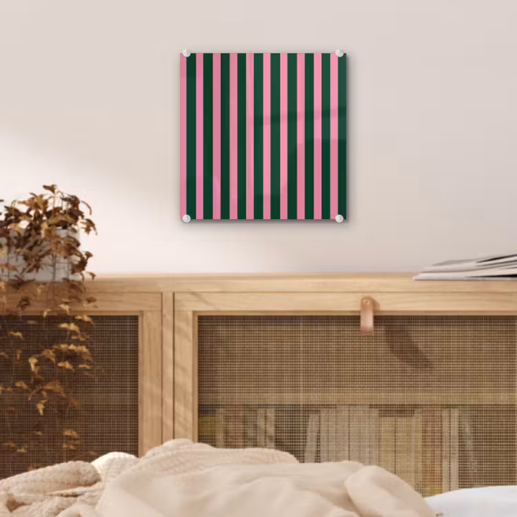 Verticale strepen - Groen - Roze plexiglas 5mm klein 11 -sfeer4