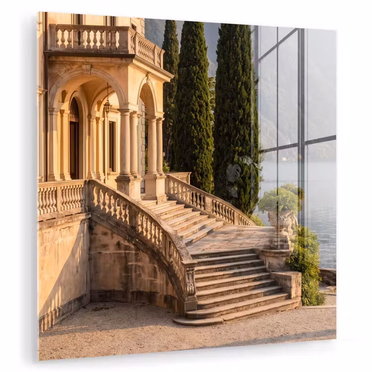 Glass Print - Villa - Water - Stairs - Villa - water -trappen plexiglas 5mm klein