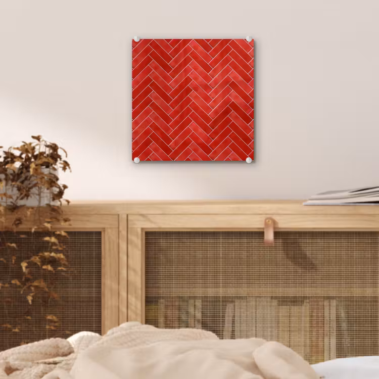 Visgraat - Tegel - Rood plexiglas 5mm klein 11 -sfeer4