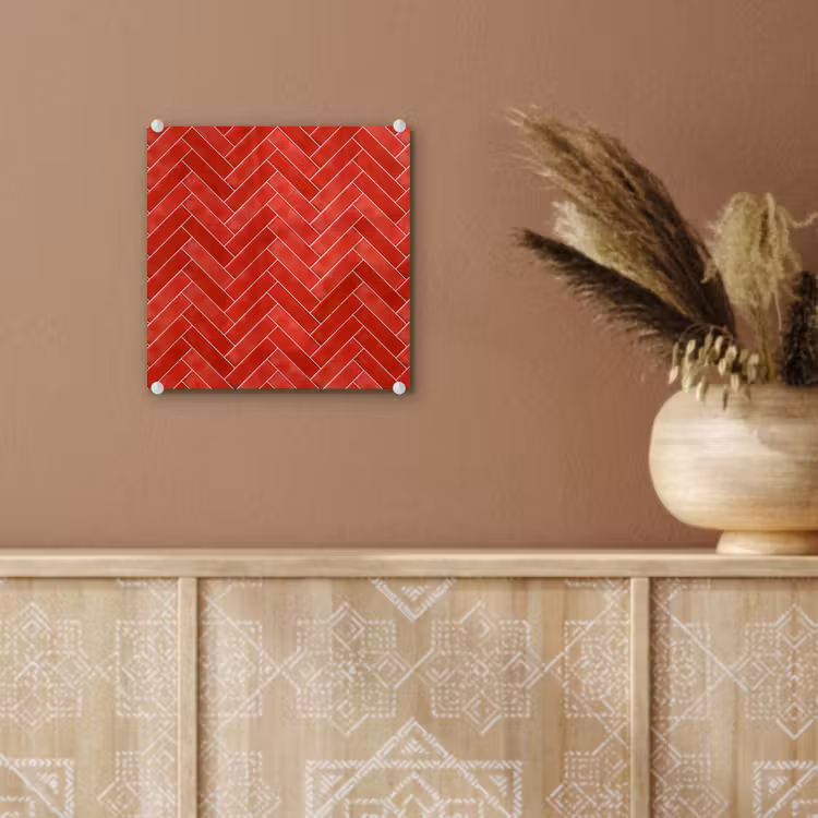 Visgraat - Tegel - Rood plexiglas 5mm klein 11 -sfeer5