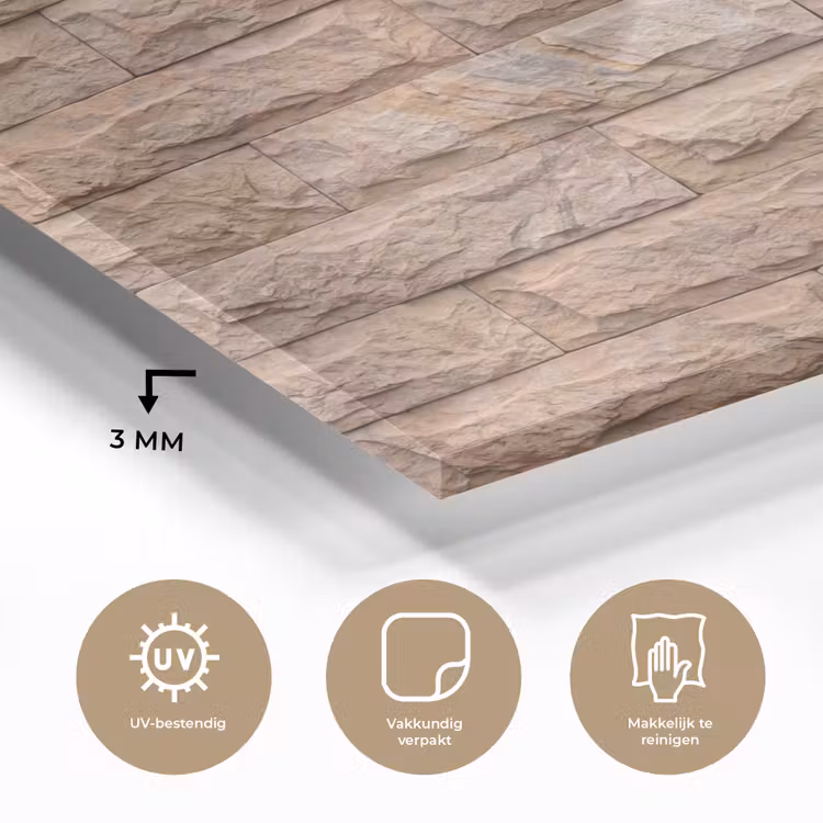 Muur - Steen - Ruw - Textuur - Beige plexiglas 5mm klein -sfeer2