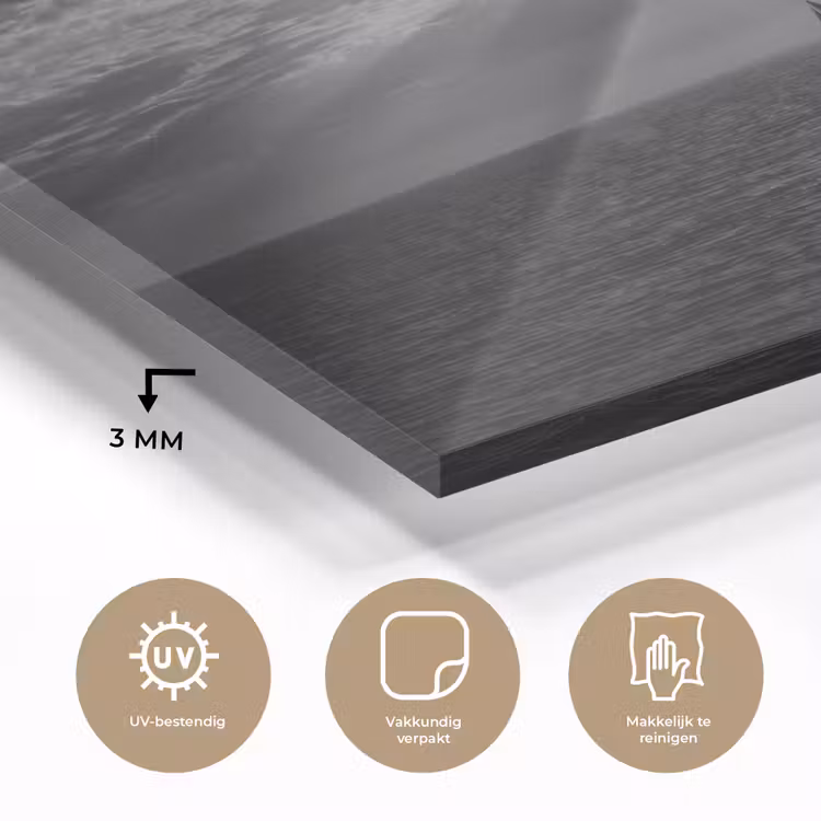 Water - Boot - Lucht - Natuur - Zwart-wit plexiglas 5mm klein -sfeer2