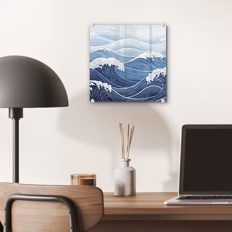 Water - Mozaïek - Landschap - Modern - Blauw plexiglas 5mm klein -sfeer6
