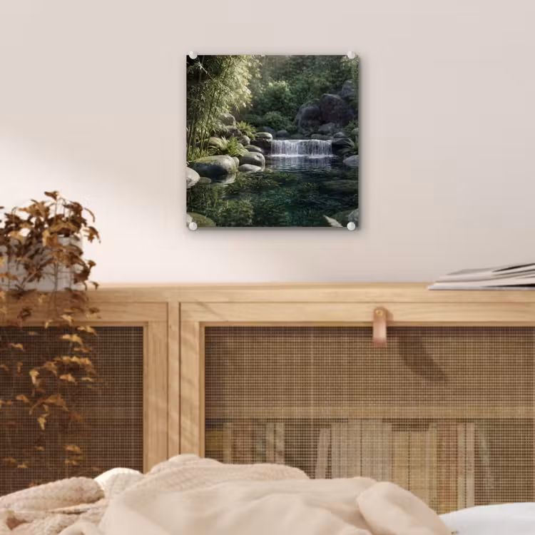 Beek - Waterval - Natuur - Groen plexiglas 5mm klein -sfeer4
