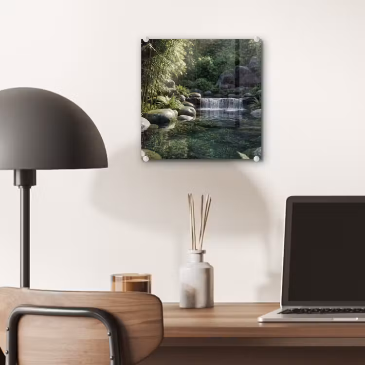 Beek - Waterval - Natuur - Groen plexiglas 5mm klein -sfeer6