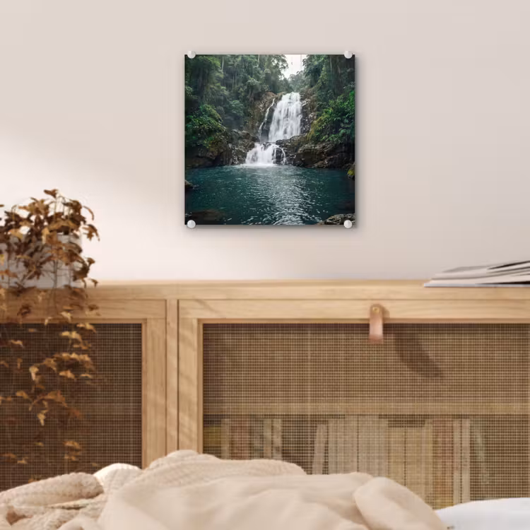 Waterfall - Forest - Nature - Greenkhgyguyg plexiglas 5mm klein -sfeer4