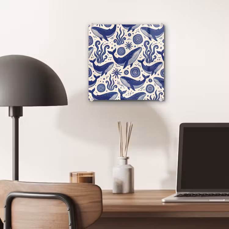 Walvis - Onderwater - Dieren - Abstract - Blauw plexiglas 5mm klein -sfeer6