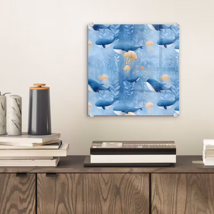 Walvissen - Oceaan - Blauw plexiglas 5mm klein 11 -sfeer1