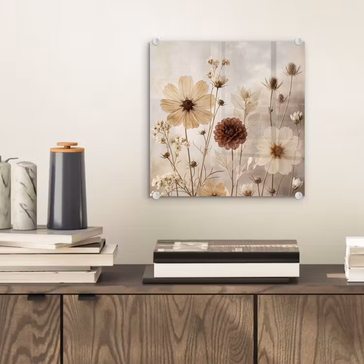 Wilde bloemen - Botanisch - Vintage - Natuur - Rustiek plexiglas 5mm klein -sfeer1