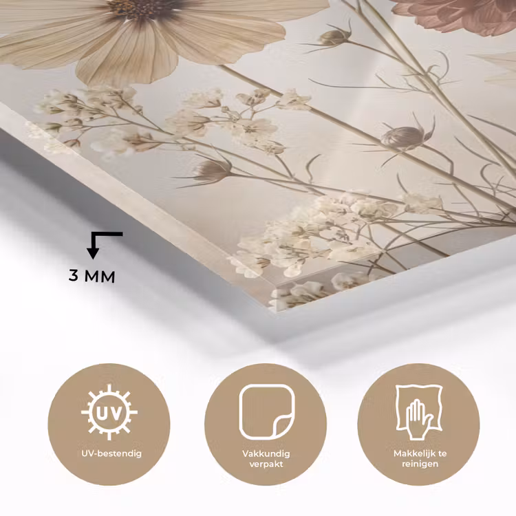 Wilde bloemen - Botanisch - Vintage - Natuur - Rustiek plexiglas 5mm klein -sfeer2