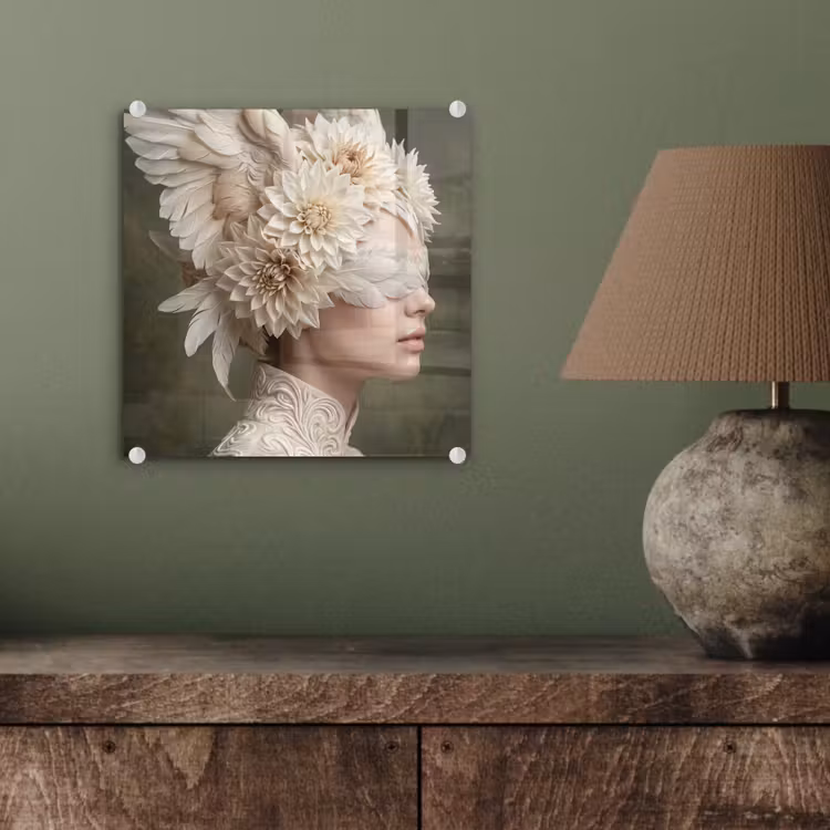 Vleugels - Vrouw - Wit plexiglas 5mm klein -sfeer3