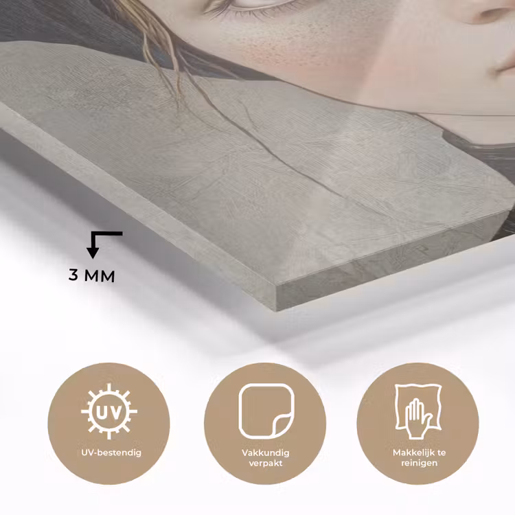Woman - Butterfly - Art - Classic - Muted plexiglas 5mm klein -sfeer2