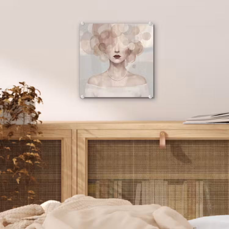 Vrouw - Cirkels - Beige plexiglas 5mm klein -sfeer4