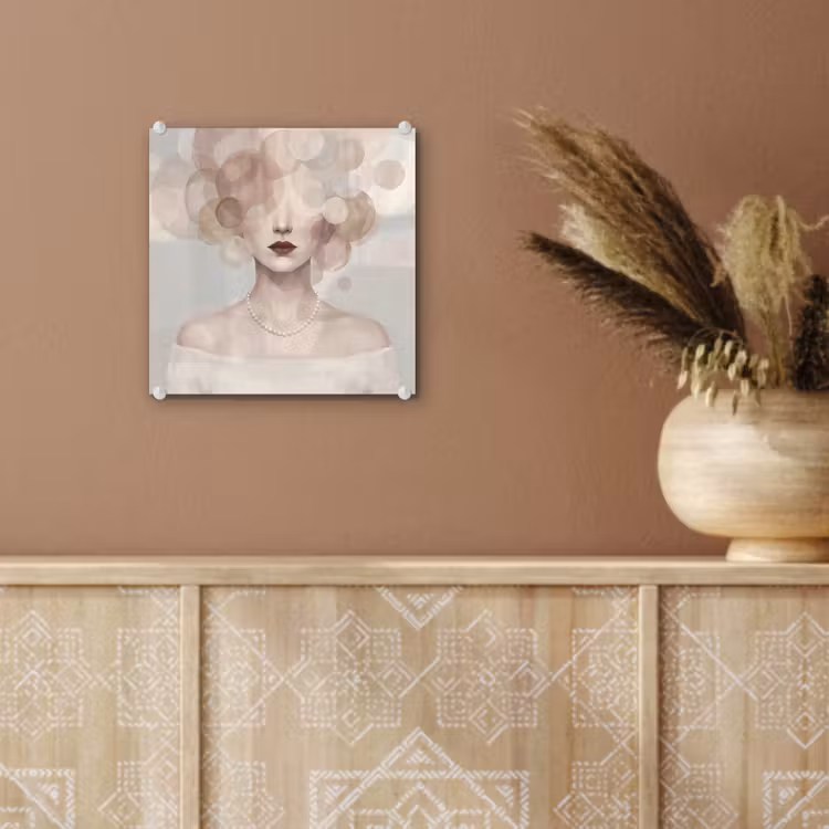 Vrouw - Cirkels - Beige plexiglas 5mm klein -sfeer5