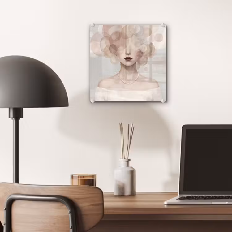 Vrouw - Cirkels - Beige plexiglas 5mm klein -sfeer6