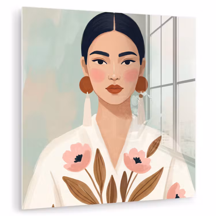 Vrouw - Kimono - Pastel plexiglas 5mm klein -zzzproduct_nieuw