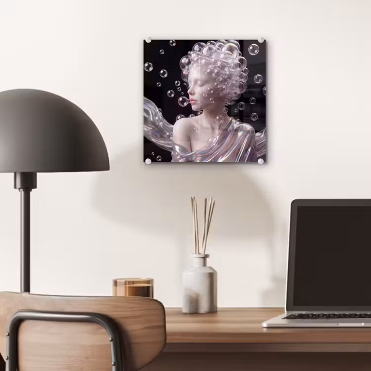 Vrouw - Bellen - Abstract - Kleurrijk plexiglas 5mm klein -sfeer6