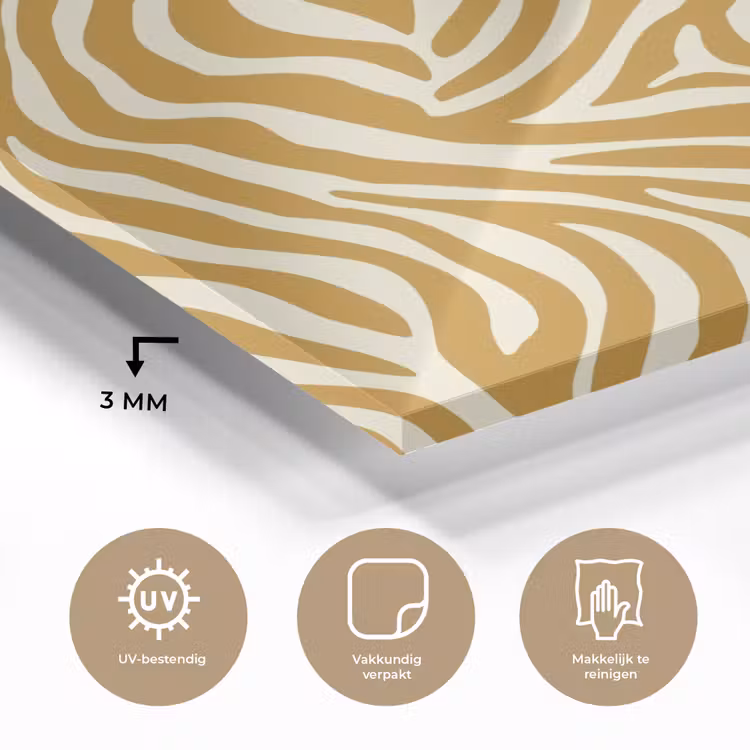 Zebra - Klassiek - Oker - Geel plexiglas 5mm klein 11 -sfeer2
