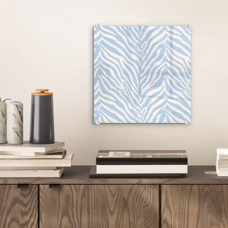 Zebra - Motief - Blauw - Wit plexiglas 5mm klein 11 -sfeer1