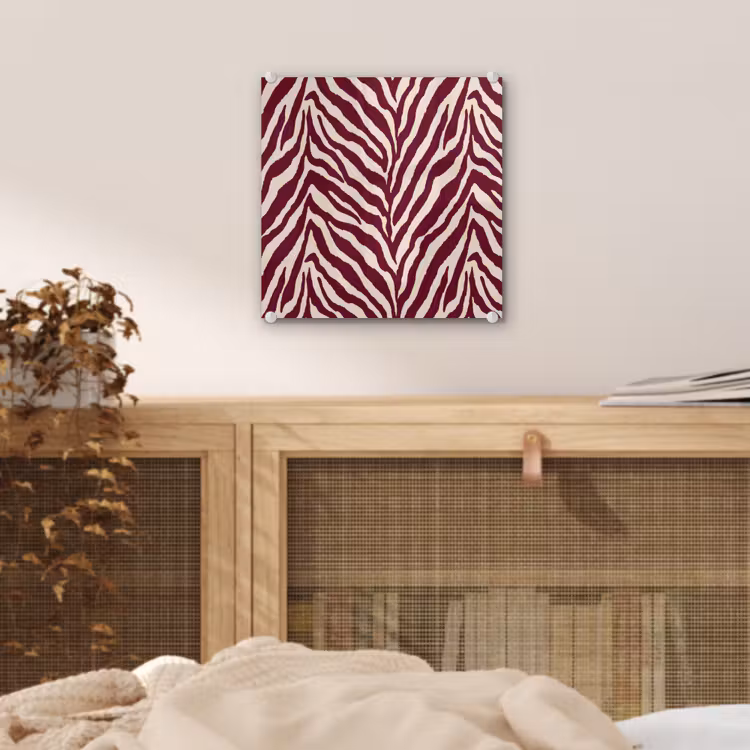 Zebra - Motief - Bordeaux - Rood plexiglas 5mm klein 11 -sfeer4