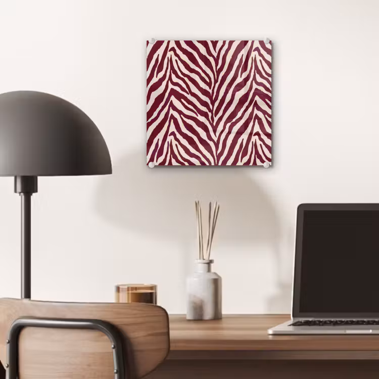 Zebra - Motief - Bordeaux - Rood plexiglas 5mm klein 11 -sfeer6