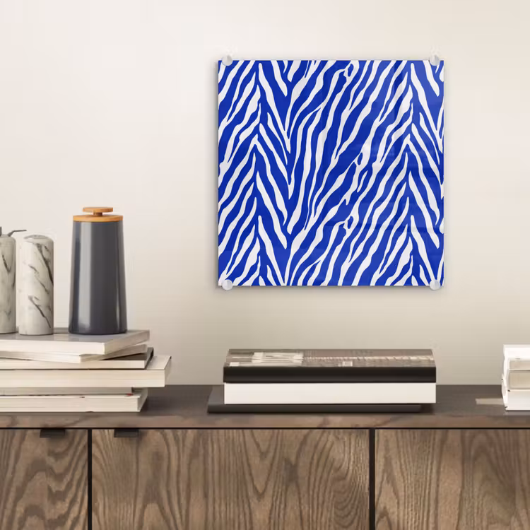 Zebra - Patroon - Kobalt - Blauw plexiglas 5mm klein 11 -sfeer1