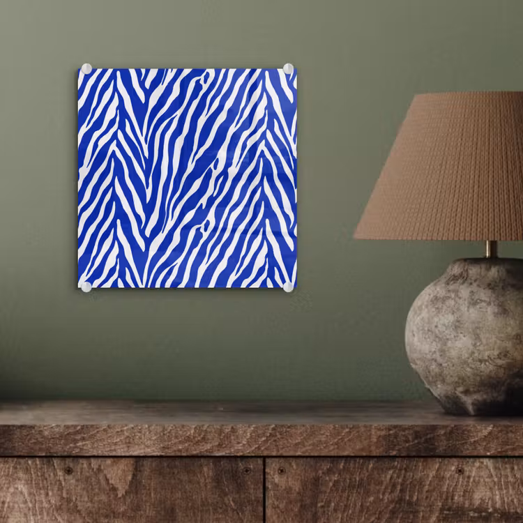 Zebra - Patroon - Kobalt - Blauw plexiglas 5mm klein 11 -sfeer3
