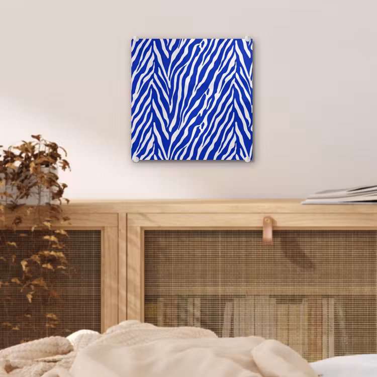 Zebra - Patroon - Kobalt - Blauw plexiglas 5mm klein 11 -sfeer4