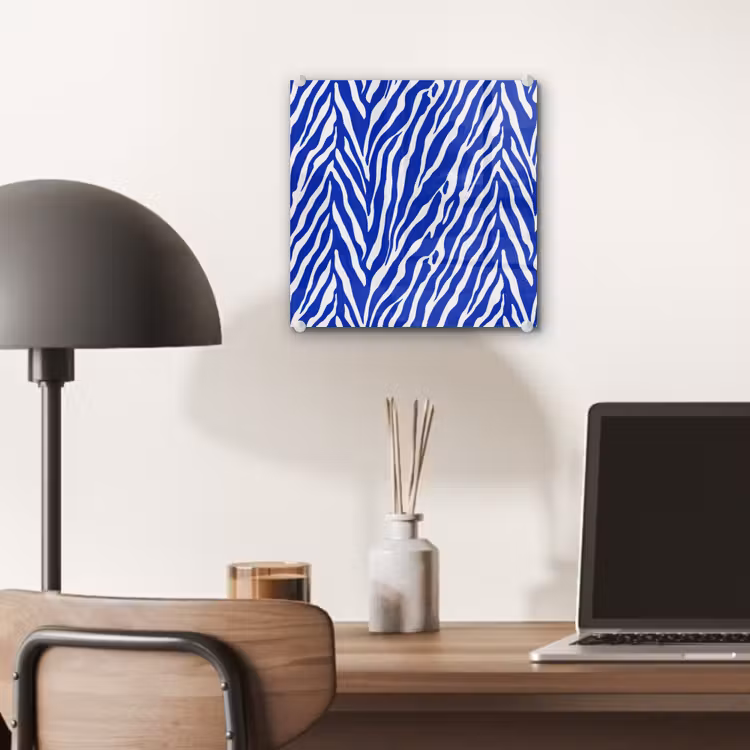 Zebra - Patroon - Kobalt - Blauw plexiglas 5mm klein 11 -sfeer6