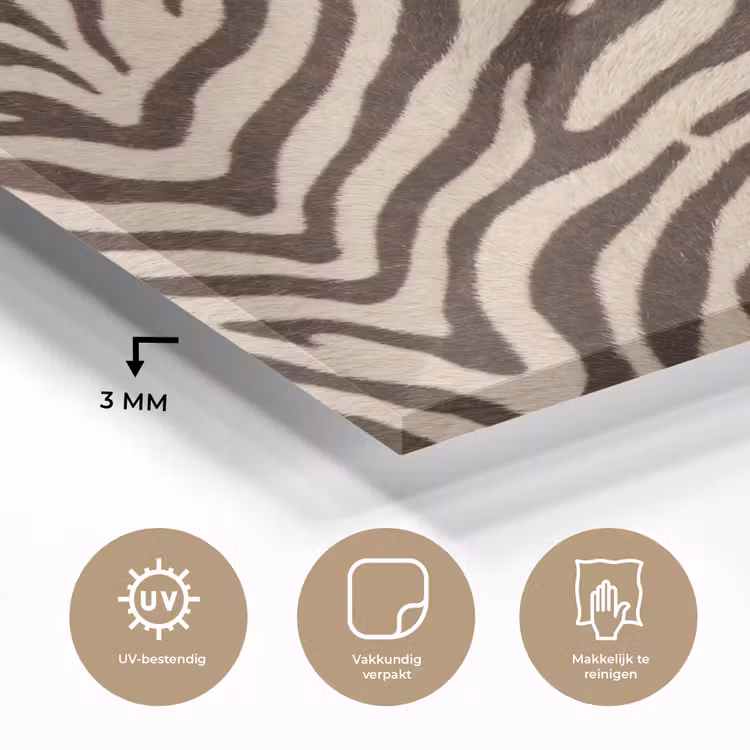 Zebra - Strepen - Bruin plexiglas 5mm klein -sfeer2
