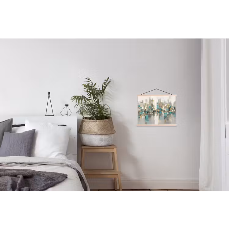 Abstract - Blokken - Goud - Skyline textielposter latten blank klein -woonkamer