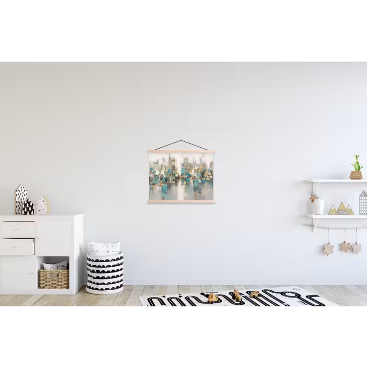 Abstract - Blokken - Goud - Skyline textielposter latten blank klein -kinderkamer