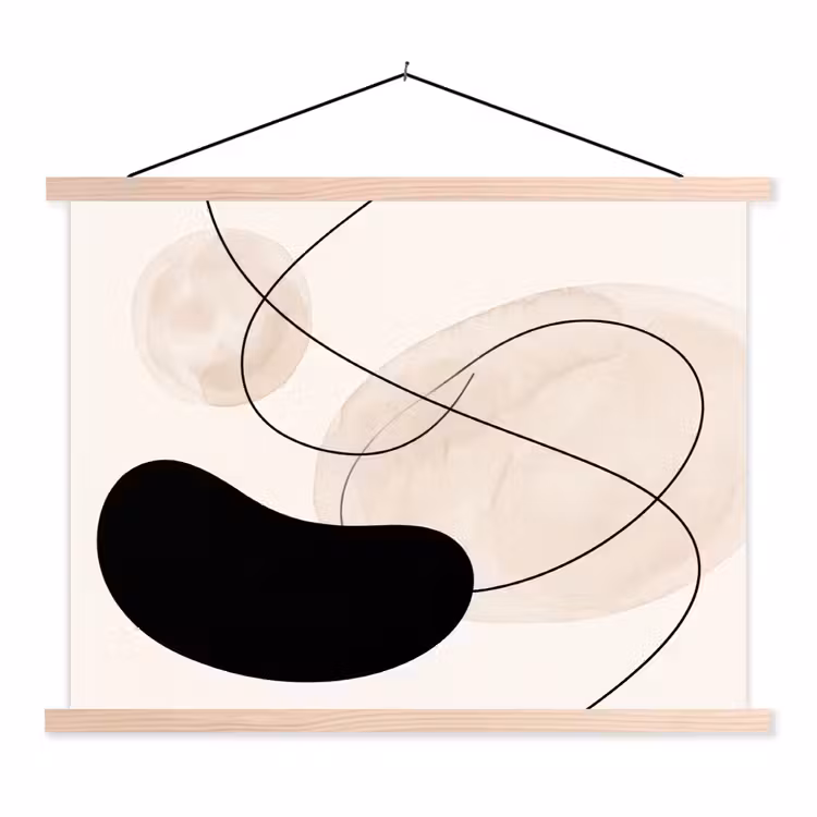 Hanging Poster - Abstract - Forms - Art - Abstract - Vormen - Kunst textielposter latten blank klein