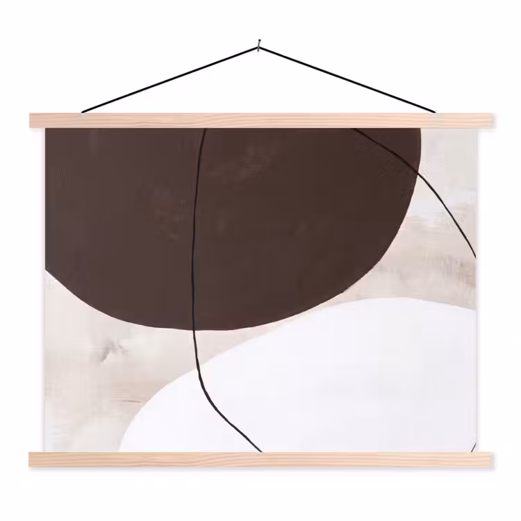 Hanging Poster - Abstract - Forms - Modern - Abstract - Vormen - Modern textielposter latten blank klein