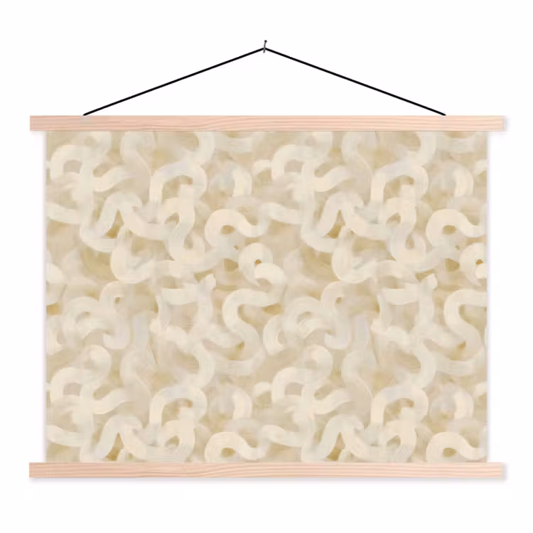 Abstract - Lijnen - Beige textielposter latten blank klein 122 -3d