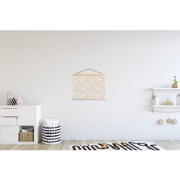 Abstract - Modern - Beige textielposter latten blank klein 122 -kinderkamer