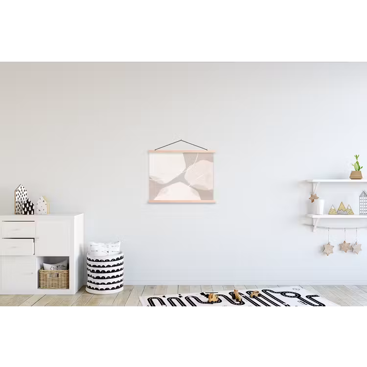 Hanging Poster - Abstract - Shapes - Beige - Abstract - Vormen - Beige textielposter latten blank klein
