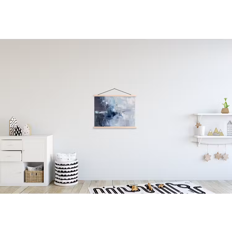 Abstract - Textuur - Kunst - Modern - Blauw textielposter latten blank klein -kinderkamer