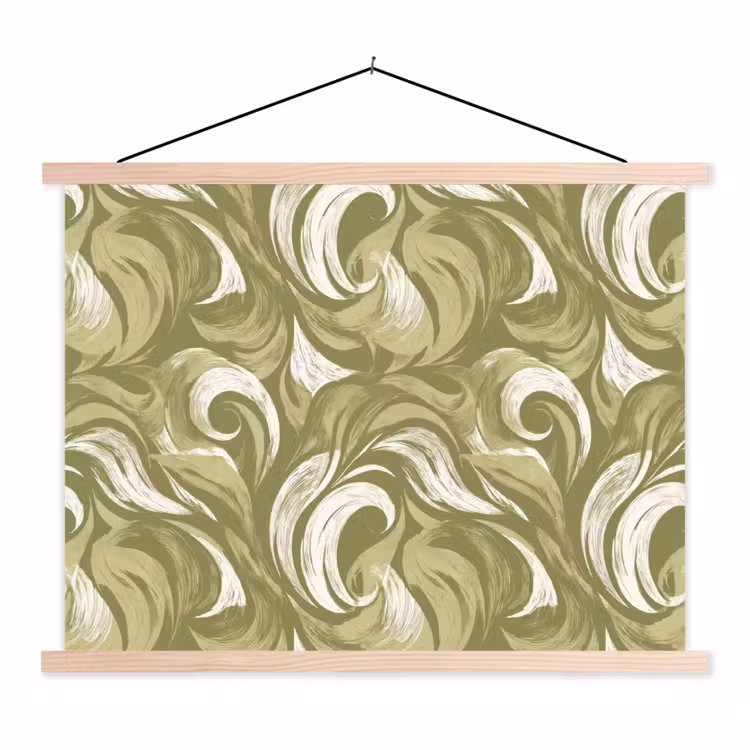 Abstract - Textuur - Groen textielposter latten blank klein 122 -3d