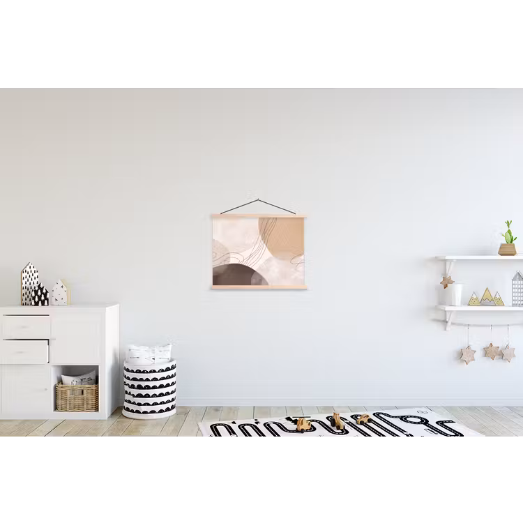 Hanging Poster - Abstraction - Beige - Modern - Abstractie - Beige - Modern textielposter latten blank klein