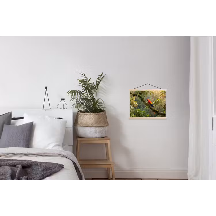 Ara - Jungle - Rood textielposter latten blank klein -woonkamer